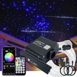 AKEPO Small Size 16W RGBW APP Twinkle Shooting Star Fiber Optic Lights, Music Activated 450pcs 0.03in 9.8ft/3m Optical Fiber Star Ceiling Light Kit for Car Headliner Star/Home