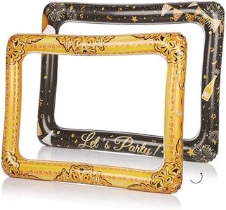 FunX Cadre photo gonflable - Accessoire avec côté doré et noir - Pour anniversaire, mariage et fête - 80 x 60 cm, 30697