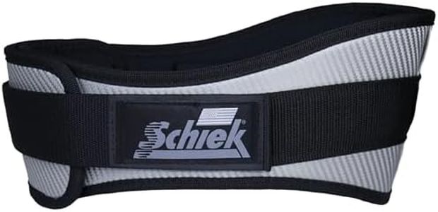 Schiek Sports 3004 Carbon Fiber Lifting Belt - Power Lifting Gym Belts for Lower Back Support (White, Medium)