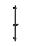 MCADYS Black Shower Riser Rail, Wall Mounted Shower Slide Bar with Adjustable Shower Head Holder 70cm Replacement Bar for Bathroom