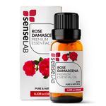 SenseLAB Rose Essential Oils - 100% Pure Extract Rose Oil - Therapeutic Grade Rose Essential Oil - For Diffuser and Humidifier - Relaxing and Soothing Oil Rose Oil Essential Oil - Oil for Skin (10 ml)
