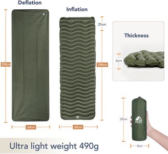 Unigear Ultralight Inflatable Sleeping Pad – Compact Air Camping Mattress