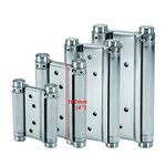 LOOTICH Heavy Duty Double Action Stainless Steel Spring Hinges 4” (102mm) Self Closing for Swing Doors Freegate Saloon Cafe Bar Counter Door Load Capacity 16kg Satin (2 PCS)