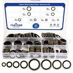 FSATNDE 150Pcs Metal Bonded Seal Washer Assortment Kit Bonded Washer 8 Sizes M6, M8, M10, M12, M14, M16, M18, M20