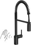 Moen Align Matte Black Motionsense Wave Sensor Touchless One-Handle High Arc Spring Pre-Rinse Pulldown Kitchen Faucet with Sprayer, Kitchen Sink Faucet for Bar, Farmhouse, Commercial, 5923EWBL