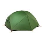 Naturehike Mongar 2 Person Backpacking Tent 3 Season Free-Standing Lightweight Hiking Tent with Tent Fly for Outdoor Activities (210T Polyester-Forest Green)