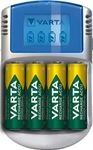 VARTA Battery Charger with 4 x AA 2600 mAh, Battery Charger for Rechargeable AA/AAA, LCD Charger, with USB Cable and 12 V Adapter