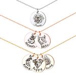 Anavia Personalized Pet Portrait Necklace, Handmade Pet Memorial Jewelry Gift, Customized Round Disc Photo Engraved Necklace Pet Gifts, Dog Cat Necklace for Animal Lover, Dog Mom, Dog Dad, 1 Disc,