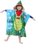 Alligator Hooded Bath Towel Wrap, Kids Beach Towel for Boys Girls, Toddler Pool Towel with Hood for 1 to 5 Years Old Kids