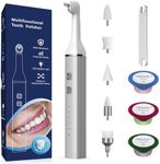 Tooth Polisher and Plaque Remover, Teeth Cleaning Tools for Cleaning and Polishing of Tooth, Dental Cleaning Tools for Brighten and Polish Teeth with 5 Brush Heads, 4 Speed Modes and 3 Polish Pastes