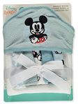 Disney Baby Mickey Mouse Hooded Towel with 5 Piece Washcloth Set, Cool Style Print, GS71795