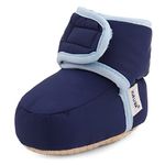 Lacofia Baby Boys Girls Anti-Slip Soft Sole Winter Warm Slipper Boots Infant Crib Shoes Navy 6-12 Months