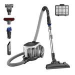 EUREKA Bagless NEN180, Canister Vacuum Cleaner, Lightweight Vac for Carpets and Hard Floors, Silver with Black