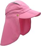 Home Prefer Boys UPF 50+ Sun Protection Cap Quick Dry Fishing Hat with Neck Flap, Pink, M/L