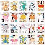 sinceroduct Make a Face Stickers for Kids, 60 PCS Multicolor Animal Decals, Paper Surface, Reusable, for Party Favors, Gifts, Rewards, Art Craft