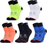 Geebuzz 5 Pack Sports Cycling Socks Colorful Anti Smell Ankle Athletic Socks for Running Hiking (5pack, X-Large, x_l)