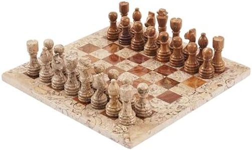 Radicaln Handmade Red and Coral Full Marble Chess Board Game Set - Staunton Marble Tournament Two Players Full Chess Game Table Set