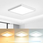 zemty 18CM LED Ceiling Light 3000K/4000K/6500K, 15W 1500LM Square Flush Bathroom Lights, Waterproof Ceiling Lighting for Bedroom Living Room Hallway Toilet