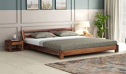 RJ ART Solid Sheesham Wood Queen Size Bed Without Storage Wooden Double Bed Cot for Bedroom Living Room Home and Hotel