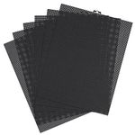 6pcs Plastic Mesh Canvas Sheets, 10 CT Plastic Mesh Canvas Sheets for Embroidery Making, Cross Stitch Plastic Aida Mesh Screen for Crafts DIY Crochet Projects (13x10inch, Black)