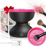 Electric Makeup Brush Cleaner Machine, Portable Automatic Spinner Brush Cleaner Tools for All Size Makeup Brushes, Make Up Brush Cleaner Cleanser Gifts for Women Girlfriend Wife Mom Daughter(black)