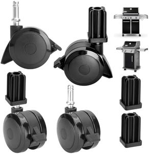 70360 Locking Caster with Insert for Weber Genesis 300 Grill Parts Genesis S-330/E-310/E-320/S-310/S-320 & Summit E-420/E-450 Grill Wheels (2007-2011) for Weber Spirit E-210/E-310 Casters, 4-Pack