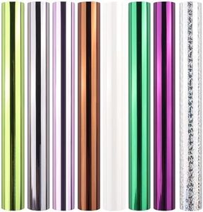 【8-Pack】Briartw Laser Printer & Laminator Compatible Toner Reactive Foil | 16.4ft x 7.6in Per Roll Transfer Foil Paper Bundle | Perfect for DIY Crafts,Embossed Cards,Sparkly Craftwork,Scrapbooking