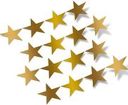 (8 inch) Set of 5 Metallic Gold Stars Vinyl Wall Decals Stickers - Removable Adhesive Safe on Smooth or Textured Walls Bathroom Kids Room Nursery Decor