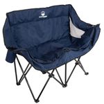 Wakeman Outdoor Loveseat, Two-Person Camp Chair, Blue