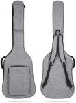 MUZTOP Bass Guitar Bag, 7MM Padding Bass Guitar Gig Bag Padded Soft Electric Bass Guitar Case Backpack with Pockets, Grey