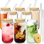 8 Pcs Drinking Glasses with Bamboo 