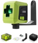 LASGOO Laser Level Self Leveling, Green Cross Laser Line with Vertical and Horizontal for Picture Hanging and Construction, Magnetic Rotating Stand and Portable Case Included, Green