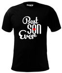 Hangout Hub Men's Round Neck T-shirt Best Son Ever (Black;X-Large (42) ;) Pack of 1 Family T-shirt