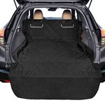 F-color SUV Cargo Liner for Dogs, Waterproof Pet Cargo Cover Dog Seat Cover Mat for SUVs Sedans Vans with 2 Large Pockets, Non-Slip, Large Size Universal Fit, Black