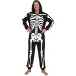 Spooktacular Creations Adult Skeleton Costumes Men Skeleton jumpsuit Pajama Zip-Up Hood Halloween Cosplay Costume Sleepwear L