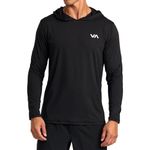 RVCA Mens Sport Vent Long Sleeve Tee - Hooded (Black, Large)