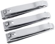 REFINE Straight Cut Toenail Clipper, Deluxe with Swing-Out Attached Metal File - 3 ct