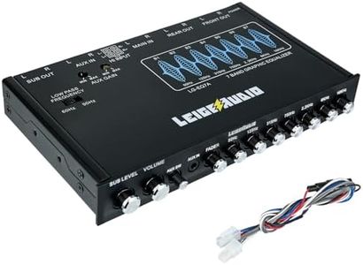 LEIGESAUDIO LG-EQ7A 7-Band Car Audio Graphic Equalizer with Front 3.5mm Aux Input, High Voltage RCA Outputs and High Level Speaker Inputs