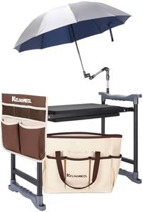 Garden Kneeler and Seat with Umbrella,Heavy Duty Gardening Bench and Stool