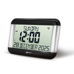 Geemarc Dementia Clock - The Easy-to-read & Self-setting Viso 8 - Ideal for Seniors and People Living with Alzheimer's - Battery Operated - No Backlight - Silver