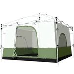 REDCAMP 10' x 10' Camping Cube Tent Portable Pop Up Canopy, Converts Straight Leg Canopy into Camping Inner Tent Square Tent with Full Floor (Canopy Frame/Shelter NOT Included), Army Green