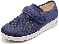 Mei MACLEOD Women's Extra Wide Shoes with Adjustable Strap Wide Width Sneakers Arthritis Edema Walking Shoes for Elderly Diabetic