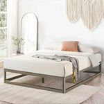 Mellow Metal Platform Bed Frame w/Heavy Duty Steel Slat Foundation, Grey