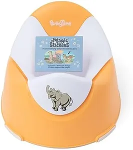 Color-Changing Magic Stickers Potty Training Seat by Potty Watch - Easy & Fun Toilet Training with Interactive & 6 Reusable Color Changing Stickers Included, (Orange, Savanna)