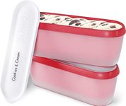 SUMO Ice Cream Containers for Homemade Ice Cream - Set of 2 Ice Cream Storage Containers for Freezer, 1.5 Quart Each, Red