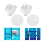 CAVLA Pool Ladder Bumpers, 4pack White Rubber Pool Ladder Caps Pool Ladder Bumpers for Inground Pool Fit 1.9 Inch Standard Swimming Pool Ladder Tubing