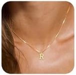 RLMOON Gold Initial Necklace for Wo