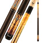 Valhalla VA502 by Viking 2 Piece Pool Cue Stick Linen Wrap, HD Graphic Transfers, Nickel Silver Rings, High Impact Ferrule, 16-21 oz. Plus Rosin Bag (20.5)