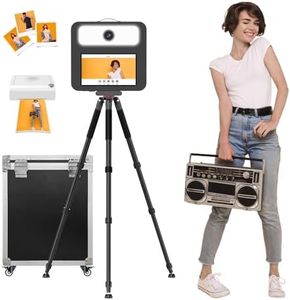 MWE Magic Mirror Photo Booth Touch Screen with Printer and 1200W Pixel 4K HD Camera,Extendable Tripod Portable Mirror PhotoBooth with 6 Months VIP Software Chacktok (15.6'')