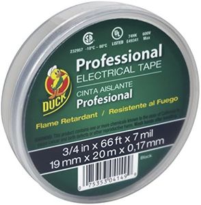 Duck Brand 299019 Professional Grade Electrical Tape, 3/4-Inch by 66 Feet, Single Roll, Black